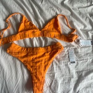 BRAND NEW Orange terry cloth Frankie’s bikinis never worn still with tags